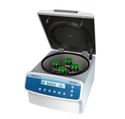 Centrifugadora Cence PRP con velocidad máxima de 5000 rpm, pantalla LCD y rotor de acero inoxidable para uso en laboratorio