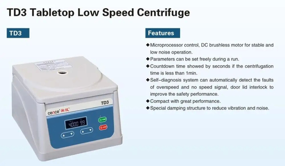 TD3 Centrifugadora de baja velocidad de mesa 1980xg Max RCF 100W